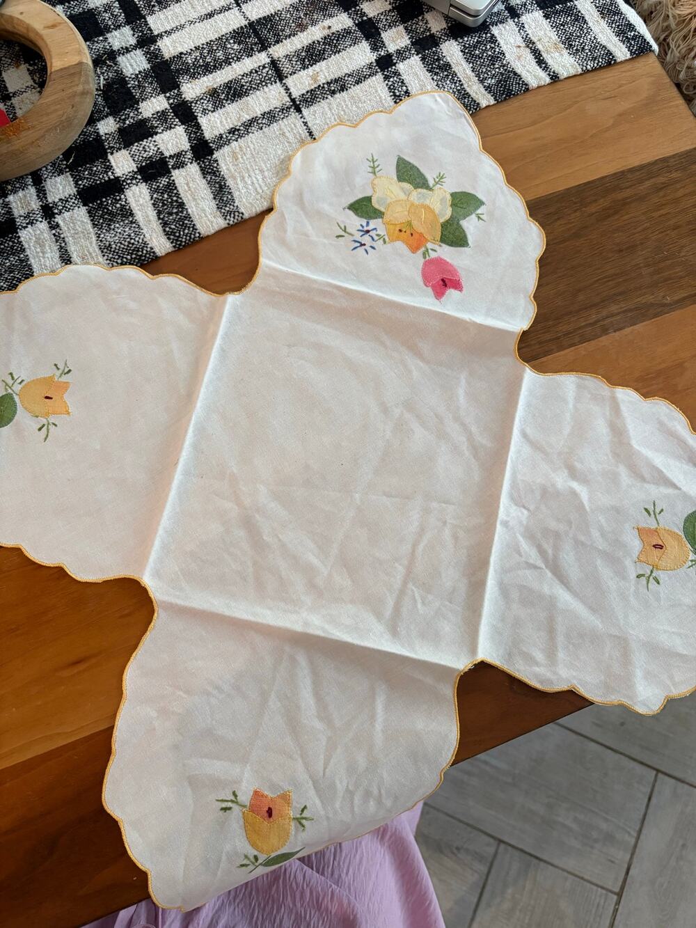 vintage hand-stitched/appliqué, bread cover
